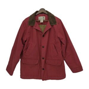 L.L. Bean Red Utility Jacket with Brown Collar